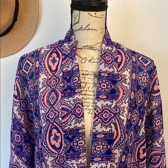 Fun and Flirt Purple Patterned Boho Chic Light Open To Size Medium - Picture 2 of 5